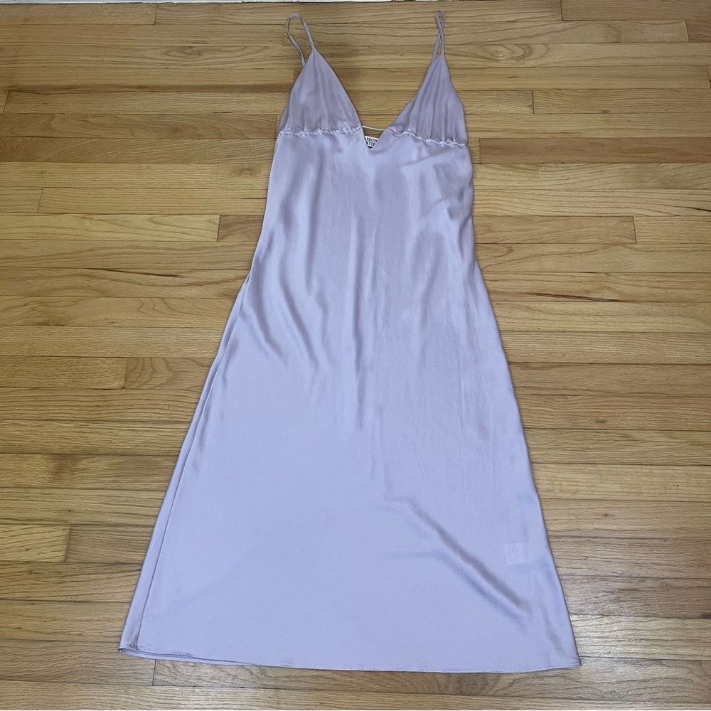 Maison Essentiele Slip On 100% 6A Silk Sleep Gown Long Size Large Light Purple